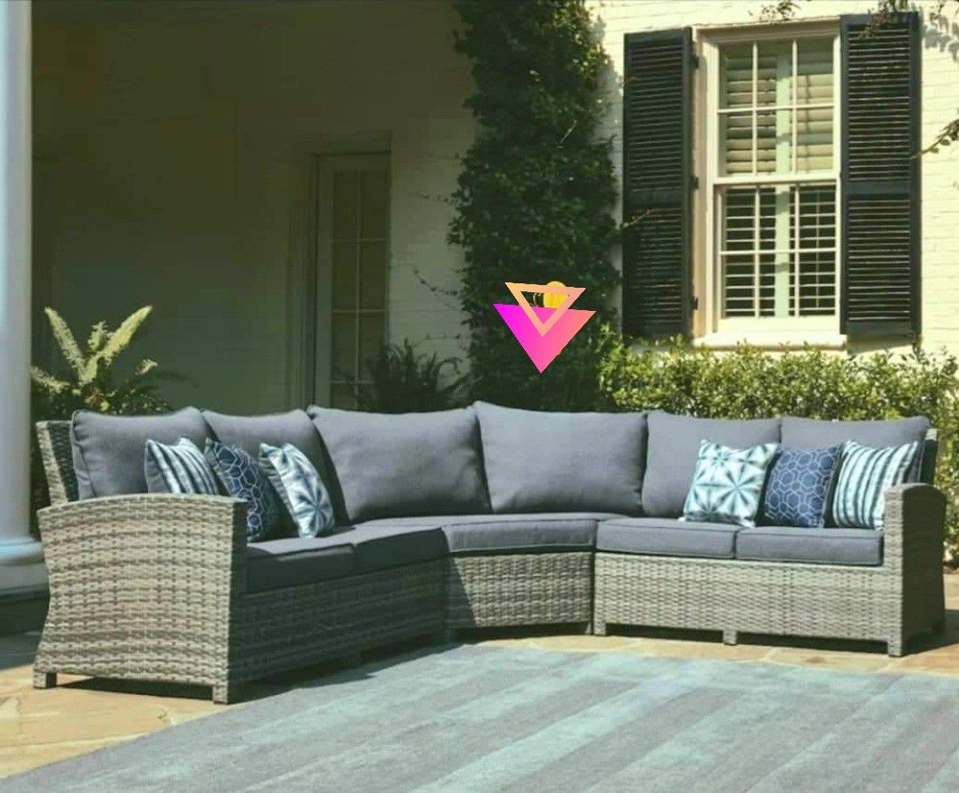 Outdoor/Patio Modern Sectional 🔥 Brand New 👍İn Stock 💧$49 Down Payment With Financing