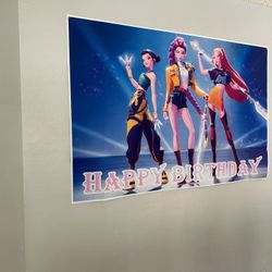 K POP DEMON HUNTER HAPPY BIRTHDAY BANNER