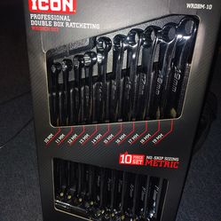 ICON PROFESSIONAL DOUBLE BOX RATCHETING WRENCH SET (Metric)