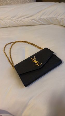YSL black uptown chain wallet bag saint laurent