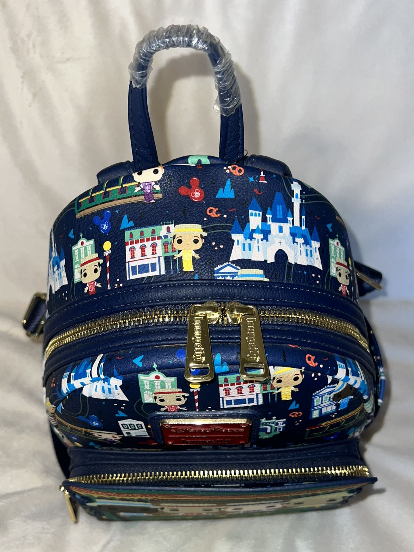 NEW Authentic Loungefly Disney Parks Railway Backpack Dapper Dans Blue New Dapper Dans Loungefly Mini Backpack Available at Walt  main image 3