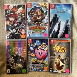 Lot of 4 Nintendo Switch Games – CIB, Great Condition – Donkey Kong, Kirby, Persona 5, More!