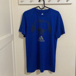 Adidas Blue T Shirt Youth Large