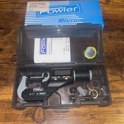 BROKEN Fowler Digital Micrometer 0-1” 54-870-001-0 / 25mm Measuring Range