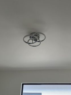 Modern Chrome Three-Ring Ceiling Light