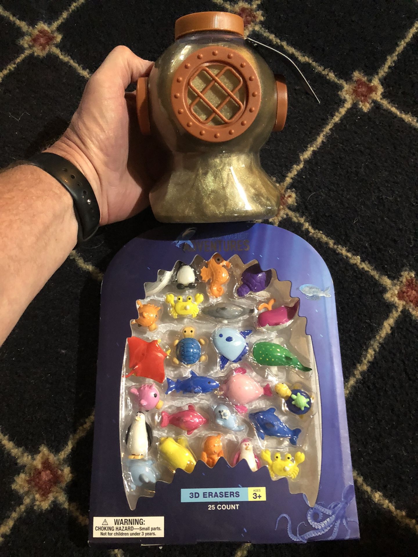 25 count under the Sea 3-D erasers and slime