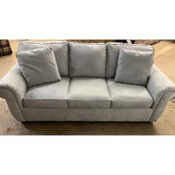 Baby blue BAUHAUS 3 cushion sofa couch