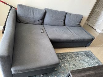 Gray Fabric L-Shaped Sectional Sofa cum bed