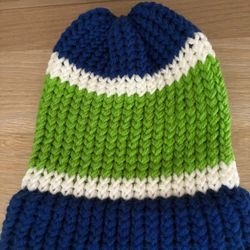 Hand Knitted Seahawks Beanie