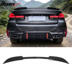 Fits 2017-2023 BMW 5 Series G30 F90 M5 IKON Style Trunk Spoiler Wing Gloss Black ABS