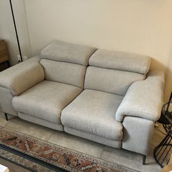 68” Light Gray Power Reclining Couch