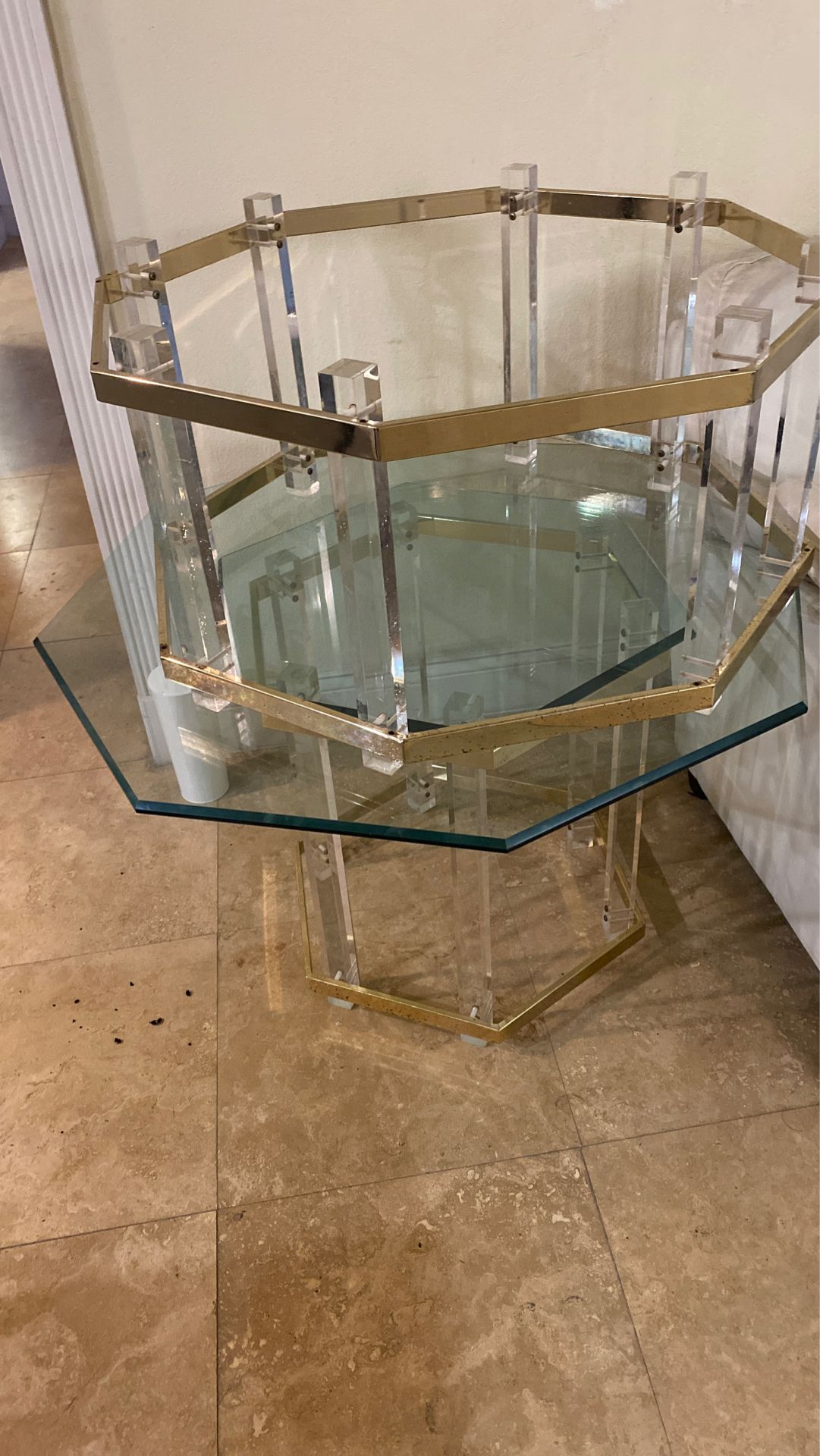 Two living room glass coffee/end tables