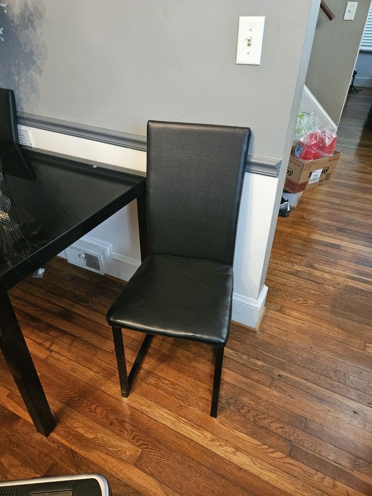 Black Glass Dining Table With 6 Chairs
