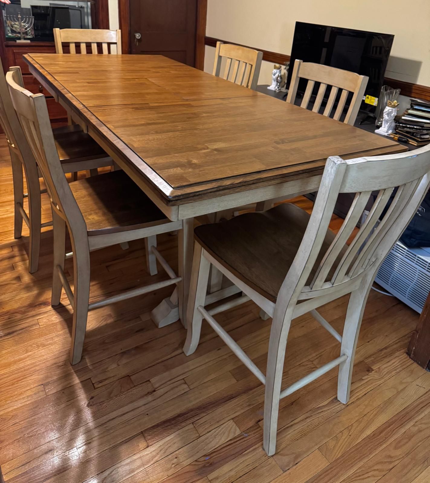 Counter High Dinning Table + 6 Chairs