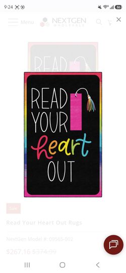 Flagship Carpets Read Your Heart Out Children's Classroom Décor Area Rug for Schools, Durable and Fun for Learning Centers, Daycares and Preschools, 7
