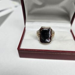 10k Gold Black Hills Gold Cameo Mens Ring Size 10 5