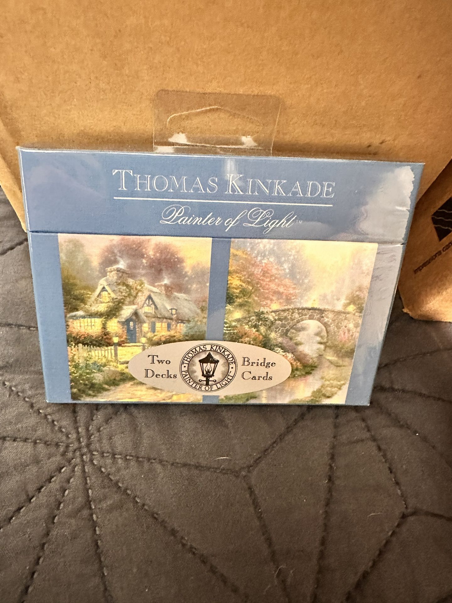 SEALED Thomas Kinkade Dual Deck Playing Cards Stillwater Bridge & Teacup Cottage