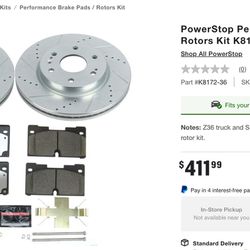 PowerStop Performance Brake Pads Rotors Kit K8172-36   fits 2019 through 2022 Chevys GMC Cadillac with six lug look up part number to verify  Fit