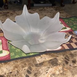 Viking Glass Lotus Blossom 13”  Frost Bowl Frosted