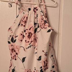 Women's Sleeveless Top Shirt Size Medium SHEIN Flower Decor😍