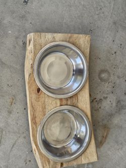 Dog Bowls With Wooden Holder 