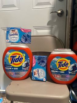 Tide Power Pods Odor + Oxi Bundle with Suavitel Sheets