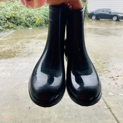 Black Chelsea Rain Boots 