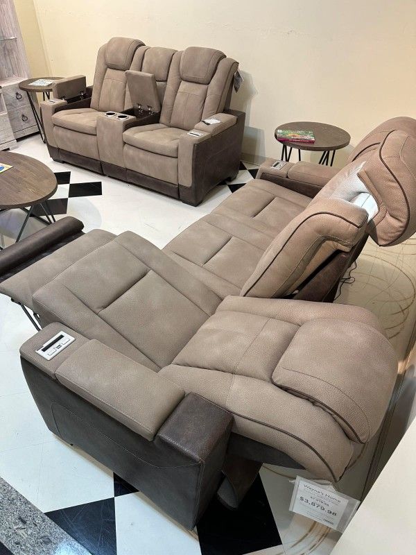 Power Reclining Sofa and Loveseat