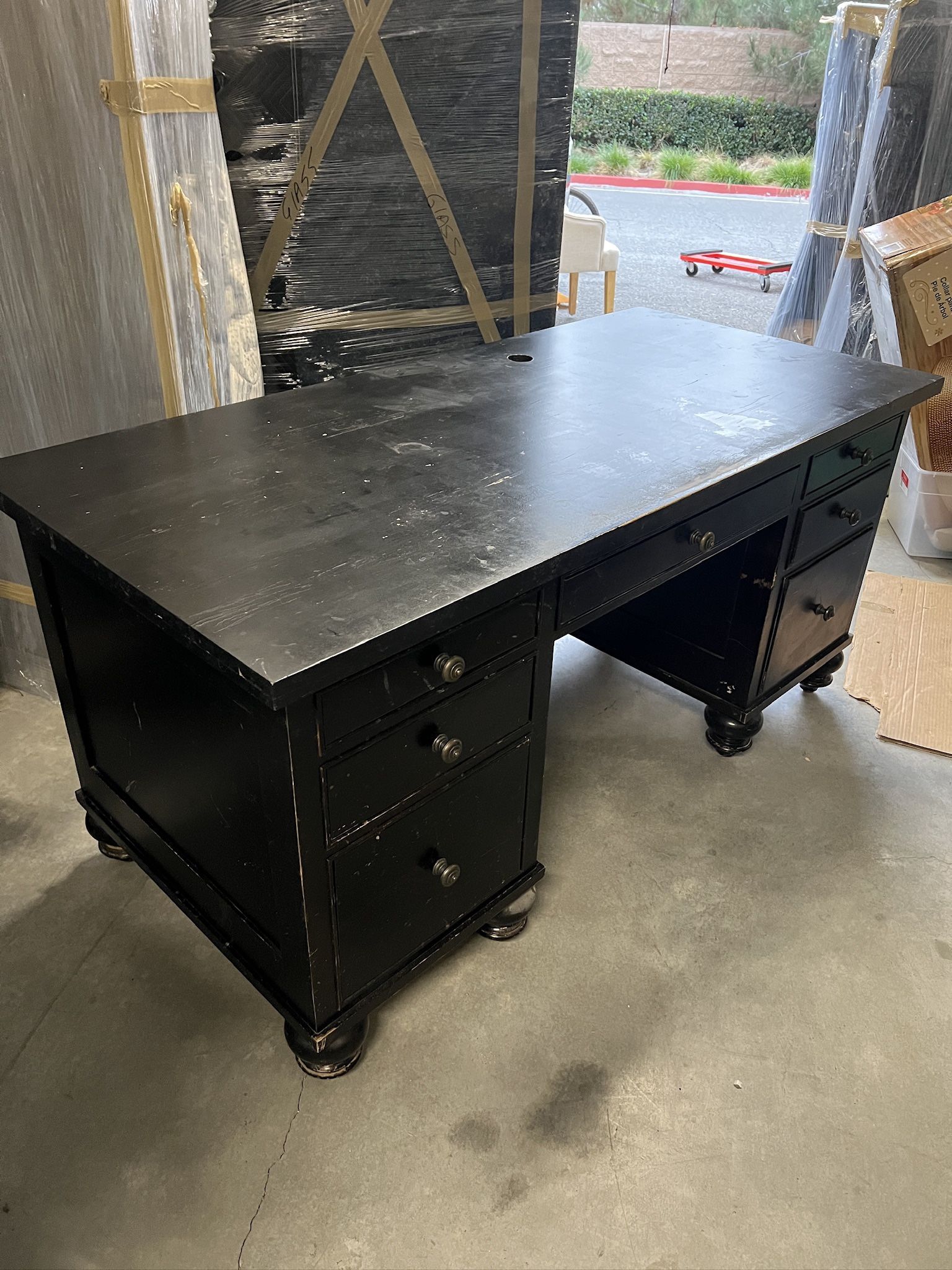 Restoration Hardware 31”x66” Desk W/ Built In Drawers