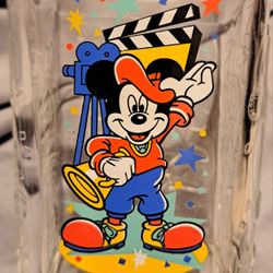 McDonalds Mickey Mouse Disney Studios Square Drinking Glass 2000 Epcot Center