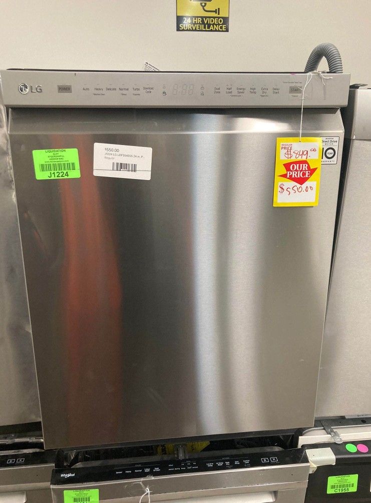 LG LDFSS 24 in. PrintProof Stainless Steel Front Control Built-In Tall Tub Dishwasher NBJKL