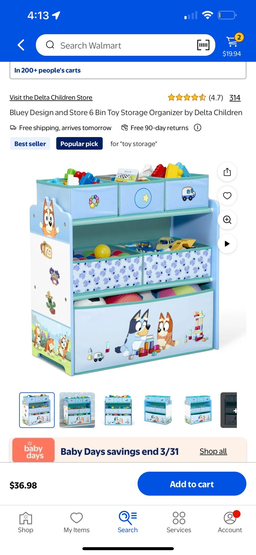 Bluey Toy Organizer