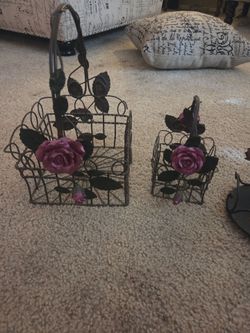 Vintage metal baskets