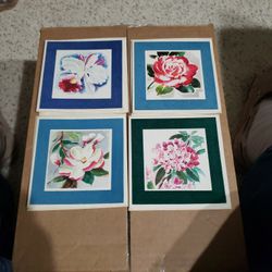 4 Floral Delights Greeting Cards From The '60s