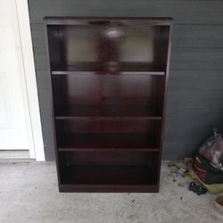 Solid Wood Bookshelf Deep Red Cherry 