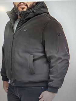 Dockers Mens Big and Tall Sherpa Lined Hooded Midweight Softshell Jacket Coat Size L  tall Color Black New