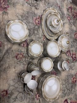 84 piece tea set -hand painted made in Japan 