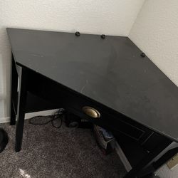 Corner Desk & Glass Coffee Table