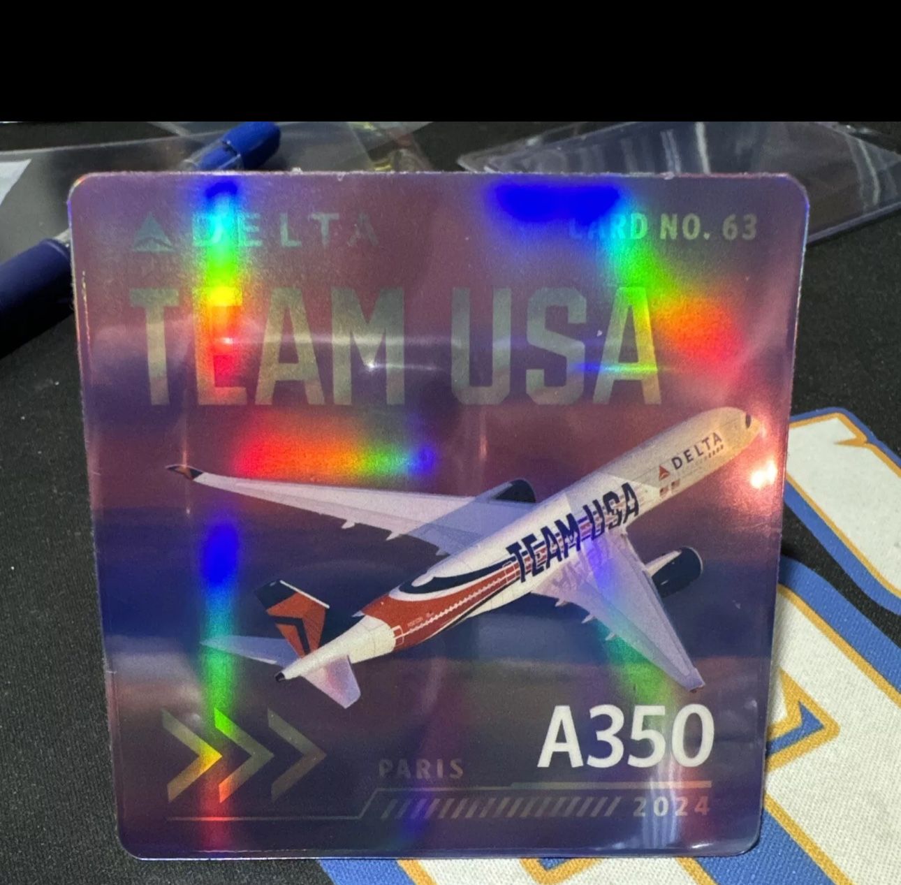 2024 Delta Air Lines Trading Cards Limited Edition Team USA Paris A350 No. 63