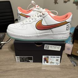Size 12 - Nike Air Force 1 '07 PRM 'NY vs. NY' White Crimson Pulse