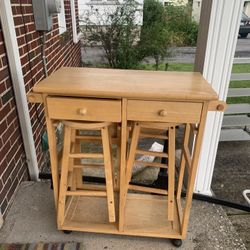 Kitchen Island With Two Stools
