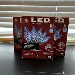 5 Boxes Of Unused Enchanted Forest LED Blue Christmas Lights