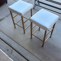 Bar Stools (White & Gold)