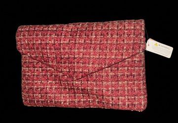 Red Tweed Clutch Bag