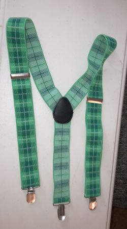 Green Plaid Suspenders (obo)