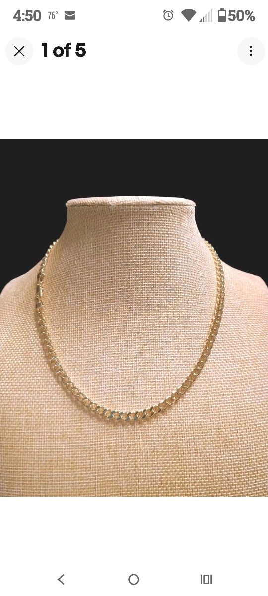 18K Real Gold Bonded
18Italian Gold-Filled 5.5mm Cuban Chain No Tarnish Water Resistant Nickel Free