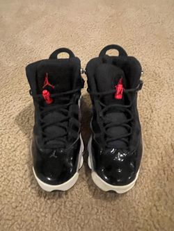 Air Jordan 6 Rings Black Red Sneakers