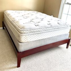 Restonic Queen Mattress With Box Spring And Frame