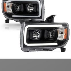 Black Out Spyder Projector Headlight For 2015 -2022 Gmc Canyon 