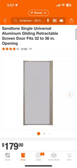 Brand New anderson mesh door aluminum frame fits 32-36 inch